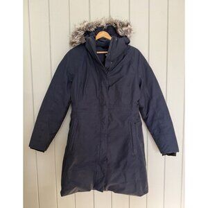 The North Face Arctic Parka Women's L Large Navy Blue Down Hooded Jacket Warm